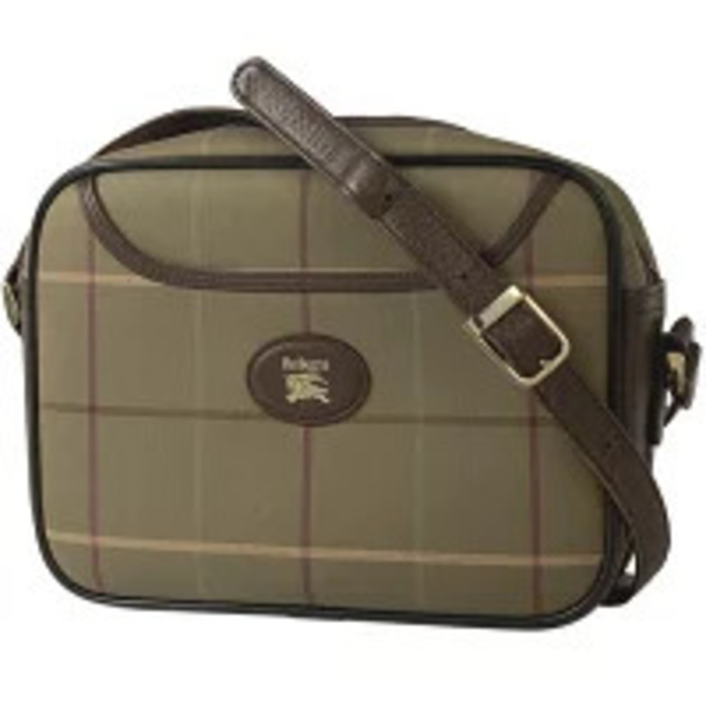 Burberry Check Shoulder Bag Crossbody Canvas Brown